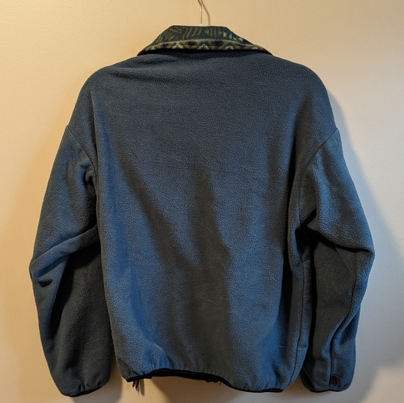 Vintage Columbia Fleece Zip Up Sweatshirt Teal and Purple women's size large - Picture 6 of 7